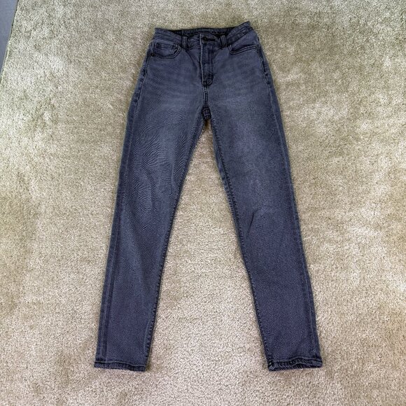 American Eagle Outfitters Denim - American Eagle Mom Jeans Women's Size 000 Regular Black Denim Stretch F203